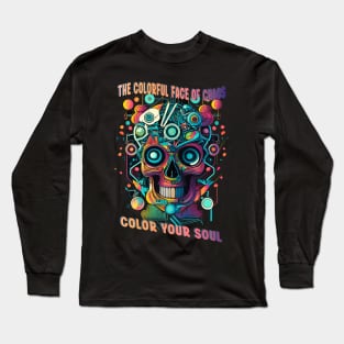 Color Your Soul - colorful skull Long Sleeve T-Shirt